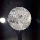 Super Quality Clear Quartz Sphere on a Metal Base, 0.8 lbs & 5.1" Tall #5631 - 0017 - Brazil GemsBrazil GemsSuper Quality Clear Quartz Sphere on a Metal Base, 0.8 lbs & 5.1" Tall #5631 - 0017Spheres5631 - 0017