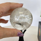 Super Quality Clear Quartz Sphere on a Metal Base, 0.8 lbs & 5.1" Tall #5631 - 0017 - Brazil GemsBrazil GemsSuper Quality Clear Quartz Sphere on a Metal Base, 0.8 lbs & 5.1" Tall #5631 - 0017Spheres5631 - 0017