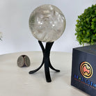 Super Quality Clear Quartz Sphere on a Metal Base, 0.9 lbs & 5.3" Tall #5631 - 0019 - Brazil GemsBrazil GemsSuper Quality Clear Quartz Sphere on a Metal Base, 0.9 lbs & 5.3" Tall #5631 - 0019Spheres5631 - 0019