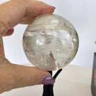 Super Quality Clear Quartz Sphere on a Metal Base, 0.9 lbs & 5.3" Tall #5631 - 0019 - Brazil GemsBrazil GemsSuper Quality Clear Quartz Sphere on a Metal Base, 0.9 lbs & 5.3" Tall #5631 - 0019Spheres5631 - 0019