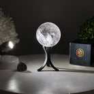 Super Quality Clear Quartz Sphere on a Metal Base, 0.9 lbs & 5.3" Tall #5631 - 0019 - Brazil GemsBrazil GemsSuper Quality Clear Quartz Sphere on a Metal Base, 0.9 lbs & 5.3" Tall #5631 - 0019Spheres5631 - 0019