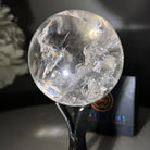 Super Quality Clear Quartz Sphere on a Metal Base, 0.9 lbs & 5.3" Tall #5631 - 0019 - Brazil GemsBrazil GemsSuper Quality Clear Quartz Sphere on a Metal Base, 0.9 lbs & 5.3" Tall #5631 - 0019Spheres5631 - 0019