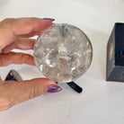 Super Quality Clear Quartz Sphere on a Metal Base, 0.9 lbs & 5.3" Tall #5631 - 0019 - Brazil GemsBrazil GemsSuper Quality Clear Quartz Sphere on a Metal Base, 0.9 lbs & 5.3" Tall #5631 - 0019Spheres5631 - 0019