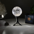 Super Quality Clear Quartz Sphere on a Metal Base, 1 lb & 5.4" Tall #5631 - 0020 - Brazil GemsBrazil GemsSuper Quality Clear Quartz Sphere on a Metal Base, 1 lb & 5.4" Tall #5631 - 0020Spheres5631 - 0020