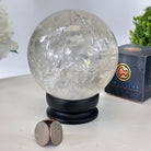 Super Quality Clear Quartz Sphere on a Metal Base 3.8 lbs & 5.2" Tall #5631 - 0031 - Brazil GemsBrazil GemsSuper Quality Clear Quartz Sphere on a Metal Base 3.8 lbs & 5.2" Tall #5631 - 0031Spheres5631 - 0031