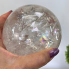 Super Quality Clear Quartz Sphere on a Metal Base 3.8 lbs & 5.2" Tall #5631 - 0031 - Brazil GemsBrazil GemsSuper Quality Clear Quartz Sphere on a Metal Base 3.8 lbs & 5.2" Tall #5631 - 0031Spheres5631 - 0031