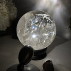 Super Quality Clear Quartz Sphere on a Metal Base 3.8 lbs & 5.2" Tall #5631 - 0031 - Brazil GemsBrazil GemsSuper Quality Clear Quartz Sphere on a Metal Base 3.8 lbs & 5.2" Tall #5631 - 0031Spheres5631 - 0031