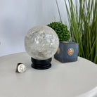 Super Quality Clear Quartz Sphere on a Metal Base 3.8 lbs & 5.2" Tall #5631 - 0031 - Brazil GemsBrazil GemsSuper Quality Clear Quartz Sphere on a Metal Base 3.8 lbs & 5.2" Tall #5631 - 0031Spheres5631 - 0031