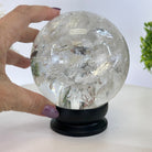 Super Quality Clear Quartz Sphere on a Metal Base 3.8 lbs & 7.5" Tall #5631 - 0030 - Brazil GemsBrazil GemsSuper Quality Clear Quartz Sphere on a Metal Base 3.8 lbs & 7.5" Tall #5631 - 0030Spheres5631 - 0030