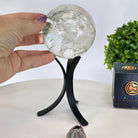 Super Quality Clear Quartz Sphere on Metal Base 1.7 lbs & 7.1" Tall #5631 - 0023 - Brazil GemsBrazil GemsSuper Quality Clear Quartz Sphere on Metal Base 1.7 lbs & 7.1" Tall #5631 - 0023Spheres5631 - 0023