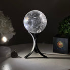 Super Quality Clear Quartz Sphere on Metal Base 2.1 lbs & 7.2" Tall #5631 - 0025 - Brazil GemsBrazil GemsSuper Quality Clear Quartz Sphere on Metal Base 2.1 lbs & 7.2" Tall #5631 - 0025Spheres5631 - 0025