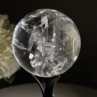 Super Quality Clear Quartz Sphere on Metal Base 2.1 lbs & 7.2" Tall #5631 - 0025 - Brazil GemsBrazil GemsSuper Quality Clear Quartz Sphere on Metal Base 2.1 lbs & 7.2" Tall #5631 - 0025Spheres5631 - 0025