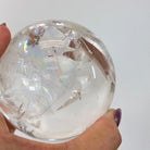 Super Quality Clear Quartz Sphere on Metal Base 2.1 lbs & 7.2" Tall #5631 - 0025 - Brazil GemsBrazil GemsSuper Quality Clear Quartz Sphere on Metal Base 2.1 lbs & 7.2" Tall #5631 - 0025Spheres5631 - 0025