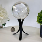 Super Quality Clear Quartz Sphere on Metal Base 2.2 lbs & 7.3" Tall #5631 - 0027 - Brazil GemsBrazil GemsSuper Quality Clear Quartz Sphere on Metal Base 2.2 lbs & 7.3" Tall #5631 - 0027Spheres5631 - 0027