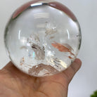 Super Quality Clear Quartz Sphere on Metal Base 2.2 lbs & 7.3" Tall #5631 - 0027 - Brazil GemsBrazil GemsSuper Quality Clear Quartz Sphere on Metal Base 2.2 lbs & 7.3" Tall #5631 - 0027Spheres5631 - 0027