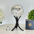 Super Quality Clear Quartz Sphere on Metal Base 2.2 lbs & 7.4" Tall #5631 - 0026 - Brazil GemsBrazil GemsSuper Quality Clear Quartz Sphere on Metal Base 2.2 lbs & 7.4" Tall #5631 - 0026Spheres5631 - 0026