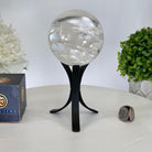 Super Quality Clear Quartz Sphere on Metal Base 2.2 lbs & 7.4" Tall #5631 - 0026 - Brazil GemsBrazil GemsSuper Quality Clear Quartz Sphere on Metal Base 2.2 lbs & 7.4" Tall #5631 - 0026Spheres5631 - 0026