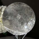 Super Quality Clear Quartz Sphere on Metal Base 2.4 lbs & 7.5" Tall #5631 - 0028 - Brazil GemsBrazil GemsSuper Quality Clear Quartz Sphere on Metal Base 2.4 lbs & 7.5" Tall #5631 - 0028Spheres5631 - 0028