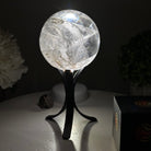 Super Quality Clear Quartz Sphere on Metal Base 2.4 lbs & 7.5" Tall #5631 - 0028 - Brazil GemsBrazil GemsSuper Quality Clear Quartz Sphere on Metal Base 2.4 lbs & 7.5" Tall #5631 - 0028Spheres5631 - 0028