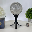 Super Quality Clear Quartz Sphere on Metal Base 2.4 lbs & 7.5" Tall #5631 - 0028 - Brazil GemsBrazil GemsSuper Quality Clear Quartz Sphere on Metal Base 2.4 lbs & 7.5" Tall #5631 - 0028Spheres5631 - 0028