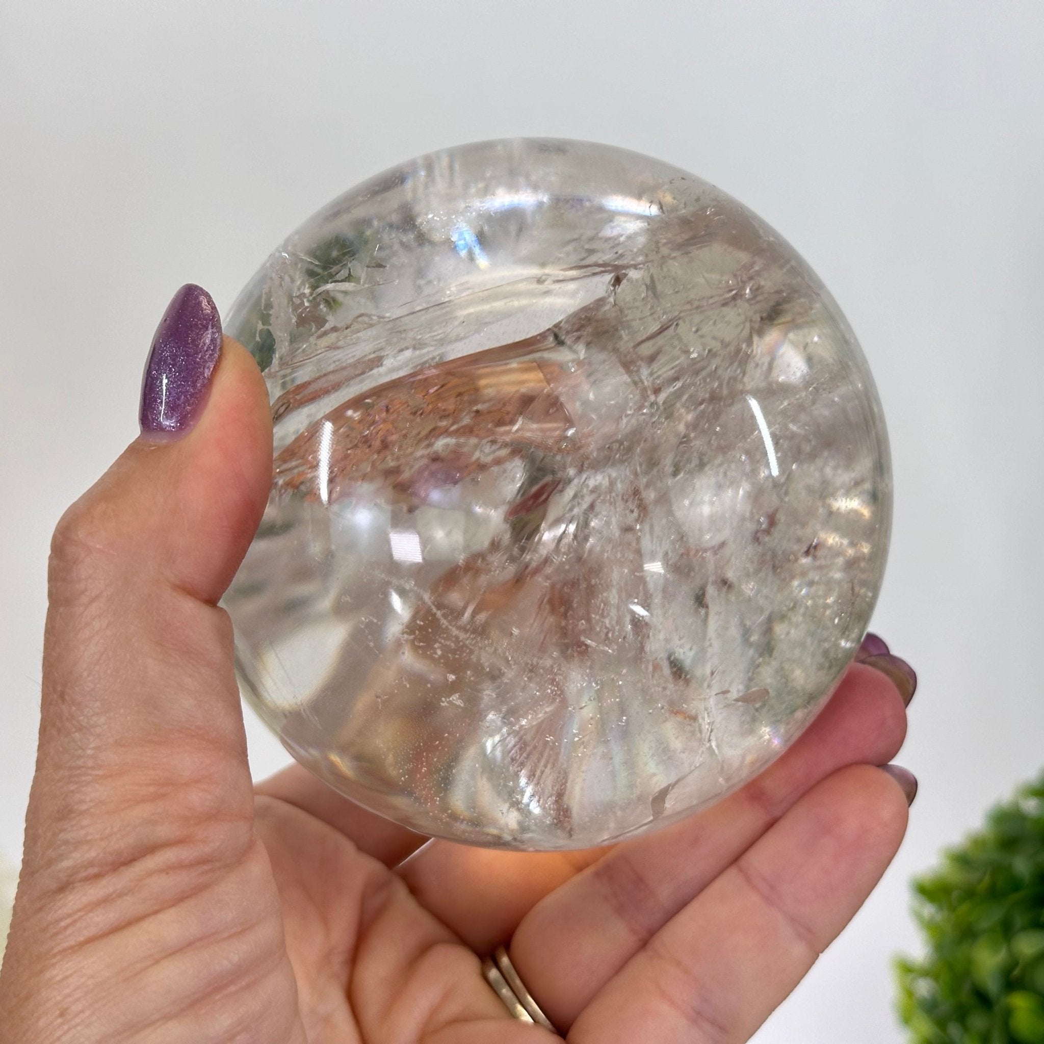 Super Quality Clear Quartz Sphere on Metal Base 2.5 lbs & 7.5" Tall #5631 - 0029 - Brazil GemsBrazil GemsSuper Quality Clear Quartz Sphere on Metal Base 2.5 lbs & 7.5" Tall #5631 - 0029Spheres5631 - 0029