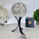 Super Quality Clear Quartz Sphere on Metal Base 2.5 lbs & 7.5" Tall #5631 - 0029 - Brazil GemsBrazil GemsSuper Quality Clear Quartz Sphere on Metal Base 2.5 lbs & 7.5" Tall #5631 - 0029Spheres5631 - 0029