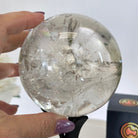 Super Quality Clear Quartz Sphere on Metal Base 2.5 lbs & 7.5" Tall #5631 - 0029 - Brazil GemsBrazil GemsSuper Quality Clear Quartz Sphere on Metal Base 2.5 lbs & 7.5" Tall #5631 - 0029Spheres5631 - 0029