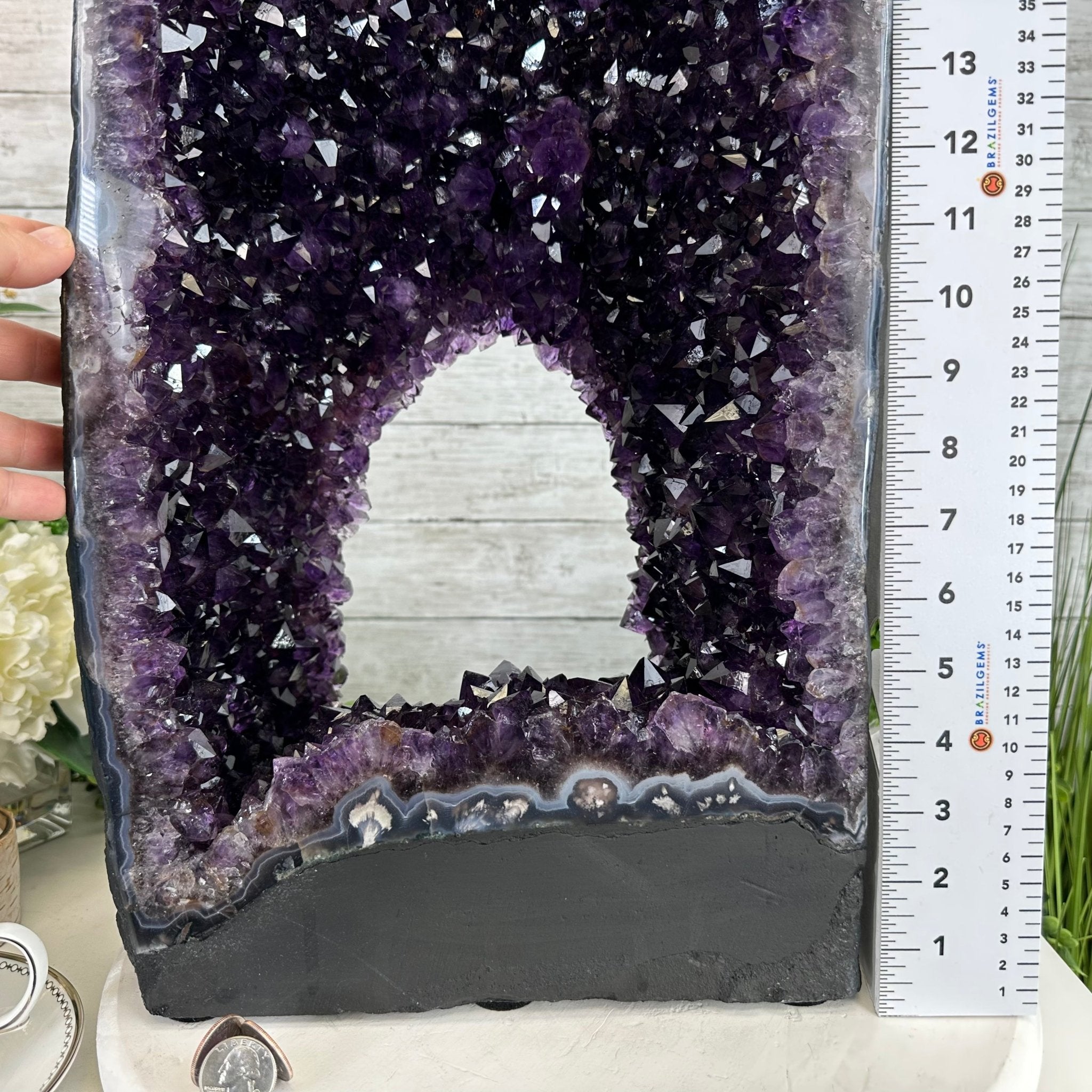 Super Quality Open 2-Sided Brazilian Amethyst Cathedral, 48.3 lbs, 23.1" tall, #5605-0090 by Brazil Gems - Brazil GemsBrazil GemsSuper Quality Open 2-Sided Brazilian Amethyst Cathedral, 48.3 lbs, 23.1" tall, #5605-0090 by Brazil GemsOpen 2-Sided Cathedrals5605-0090