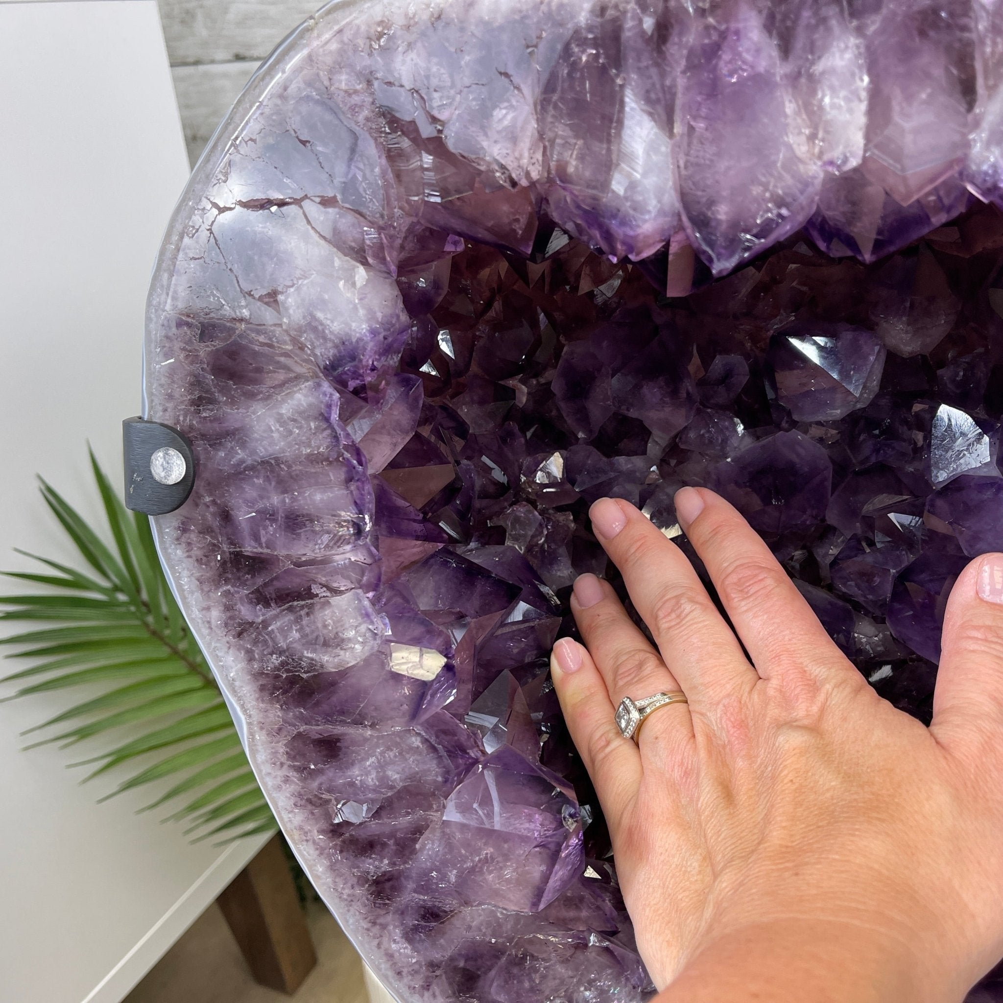 Super Quality Polished Amethyst "Jewelry Box", Clam Shell style Lid, 189.6 lbs & 25.5" tall, Model #5656-0008 by Brazil Gems - Brazil GemsBrazil GemsSuper Quality Polished Amethyst "Jewelry Box", Clam Shell style Lid, 189.6 lbs & 25.5" tall, Model #5656-0008 by Brazil GemsGeode Jewelry Boxes5656-0008