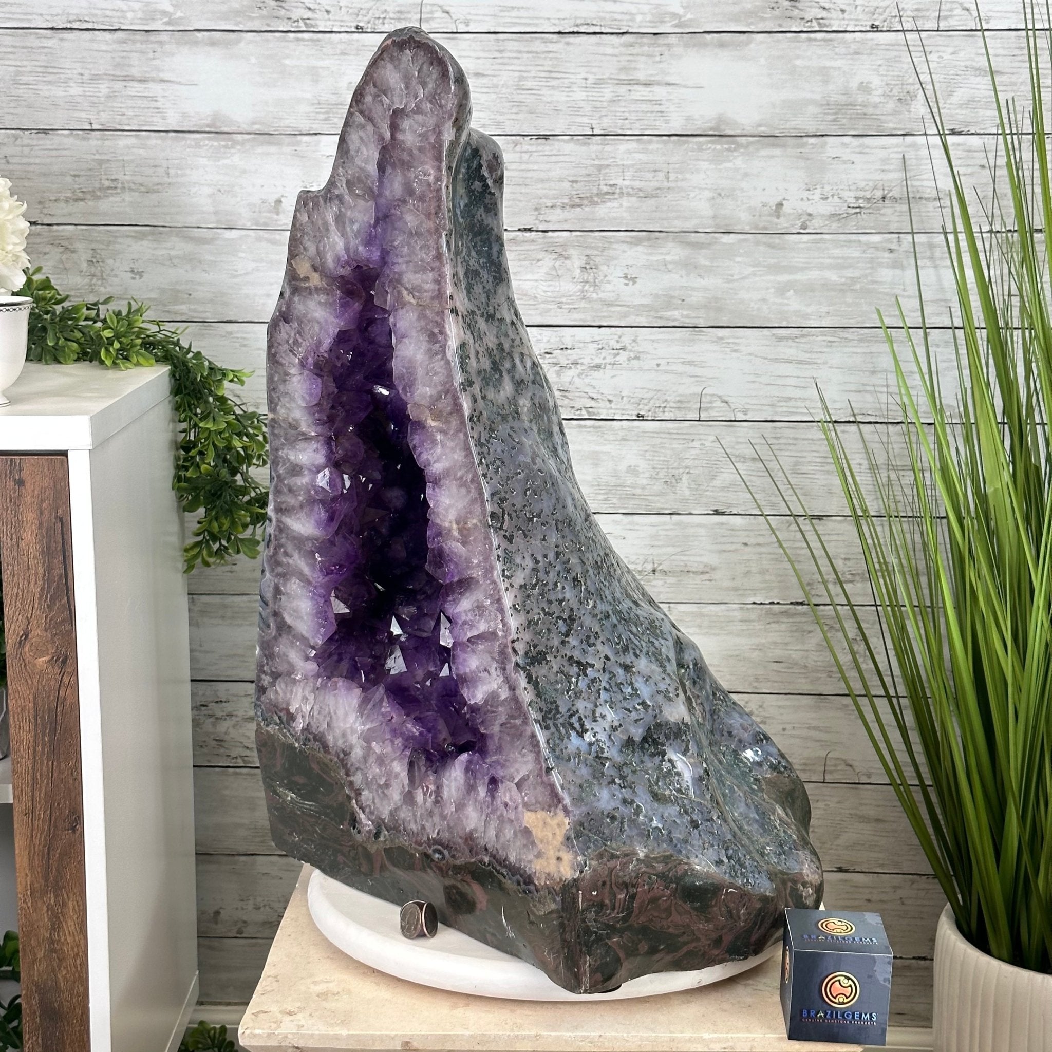 Super Quality Polished Brazilian Amethyst Cathedral, 140.1 lbs & 24.6" tall Model #5602-0201 by Brazil Gems - Brazil GemsBrazil GemsSuper Quality Polished Brazilian Amethyst Cathedral, 140.1 lbs & 24.6" tall Model #5602-0201 by Brazil GemsPolished Cathedrals5602-0201