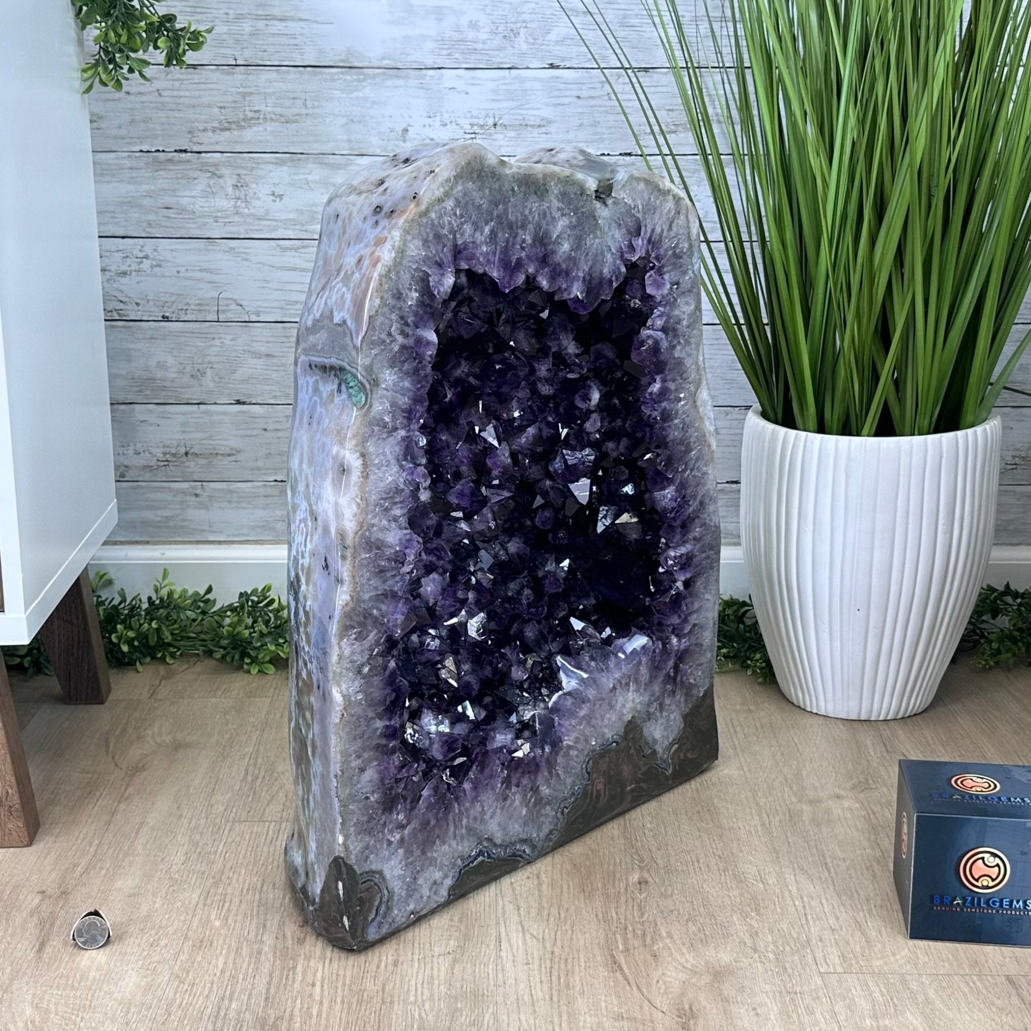 Super Quality Polished Brazilian Amethyst Cathedral, 161.6 lbs & 21.25" tall Model #5602-0072 by Brazil Gems - Brazil GemsBrazil GemsSuper Quality Polished Brazilian Amethyst Cathedral, 161.6 lbs & 21.25" tall Model #5602-0072 by Brazil GemsPolished Cathedrals5602-0072