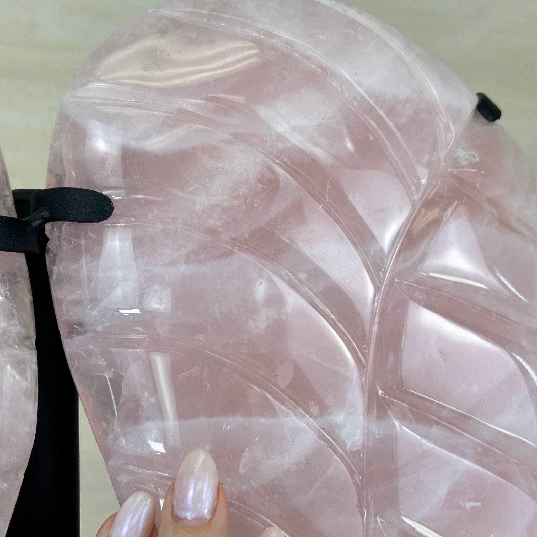 Super Quality Rose Quartz Angel Wings on a Metal Base, 29.7 lbs & 26.2" Tall #4444RQ - 001 - Brazil GemsBrazil GemsSuper Quality Rose Quartz Angel Wings on a Metal Base, 29.7 lbs & 26.2" Tall #4444RQ - 001Carved Angel Wings4444RQ - 001