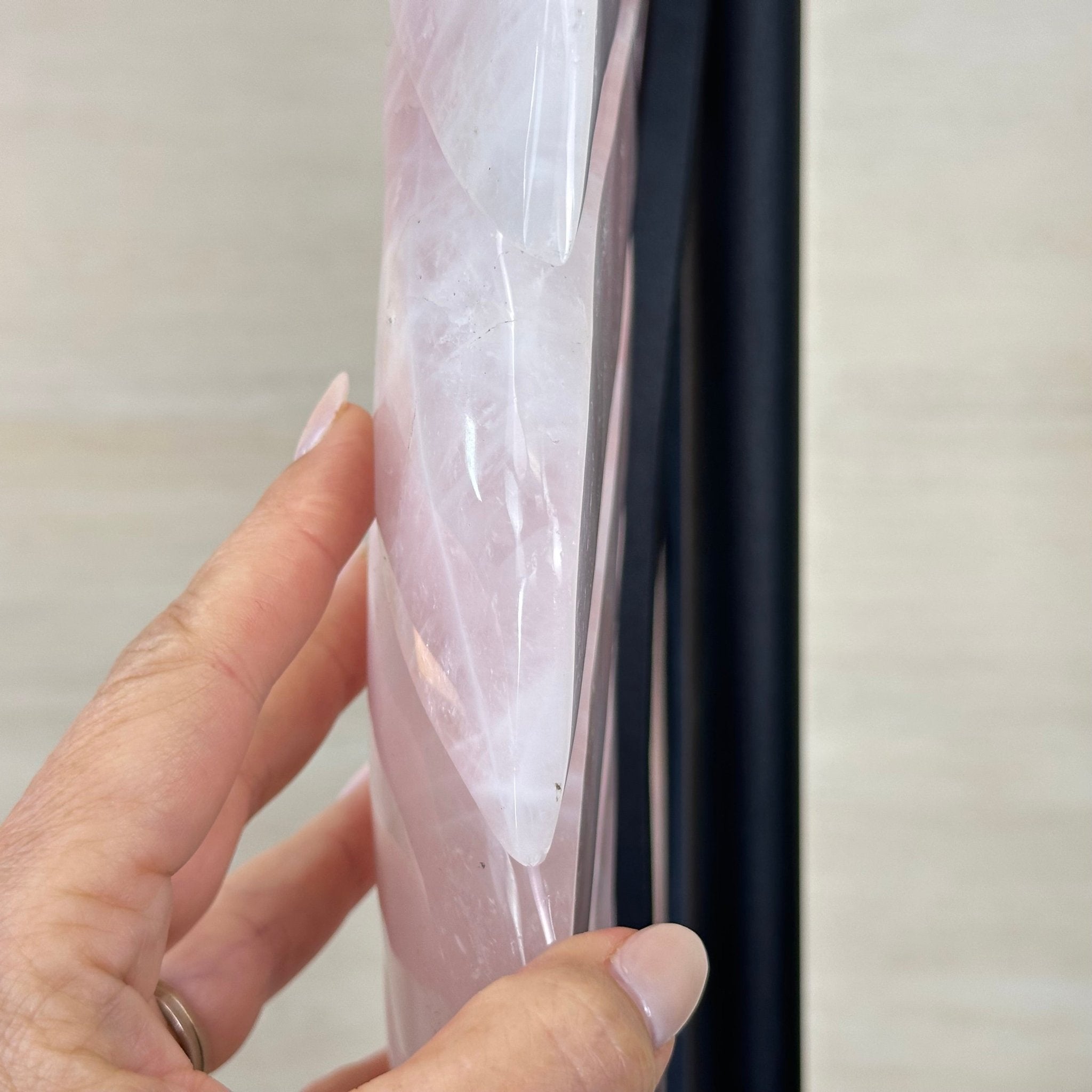 Super Quality Rose Quartz Angel Wings on a Metal Base, 29.7 lbs & 26.2" Tall #4444RQ - 001 - Brazil GemsBrazil GemsSuper Quality Rose Quartz Angel Wings on a Metal Base, 29.7 lbs & 26.2" Tall #4444RQ - 001Carved Angel Wings4444RQ - 001