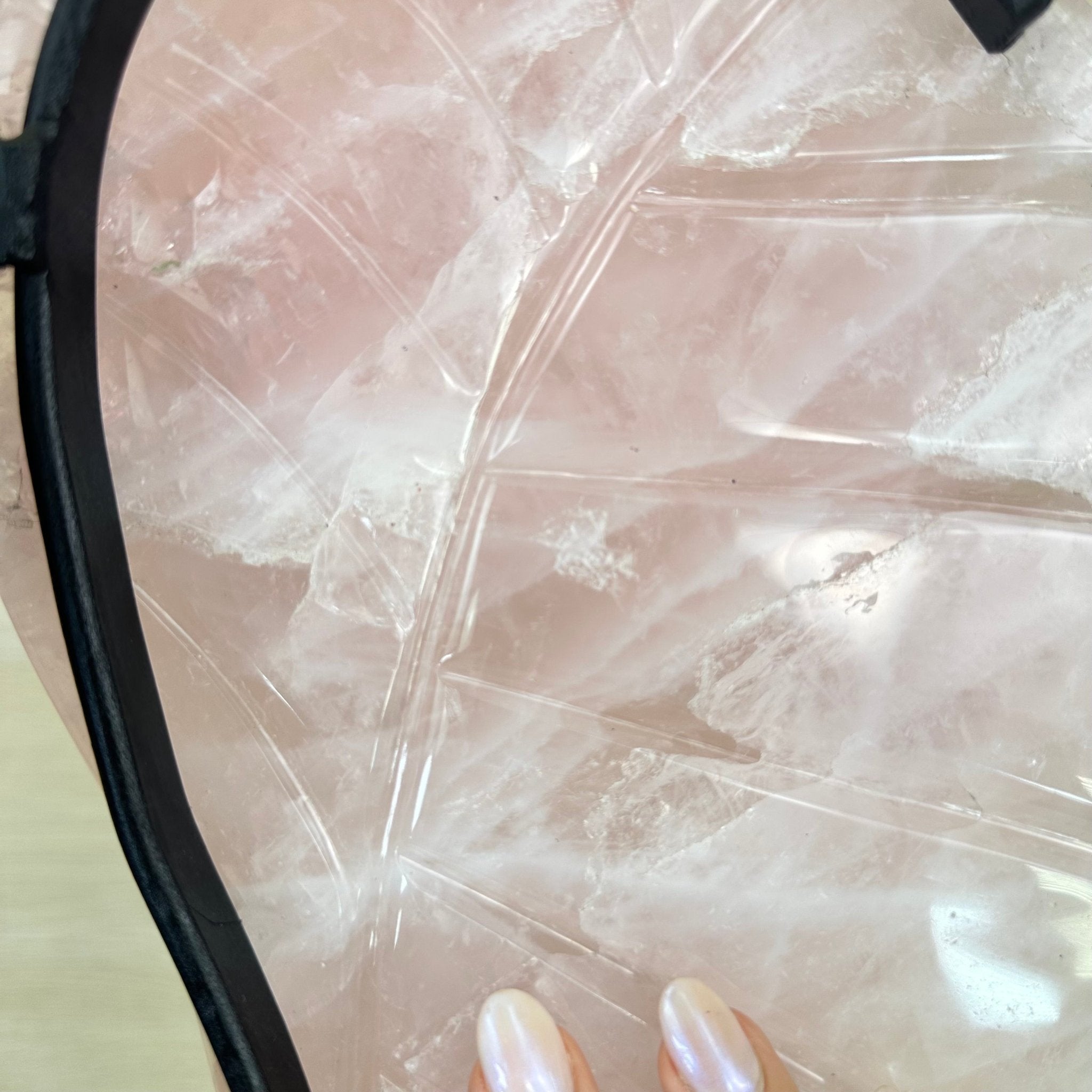 Super Quality Rose Quartz Angel Wings on a Metal Base, 29.7 lbs & 26.2" Tall #4444RQ - 001 - Brazil GemsBrazil GemsSuper Quality Rose Quartz Angel Wings on a Metal Base, 29.7 lbs & 26.2" Tall #4444RQ - 001Carved Angel Wings4444RQ - 001