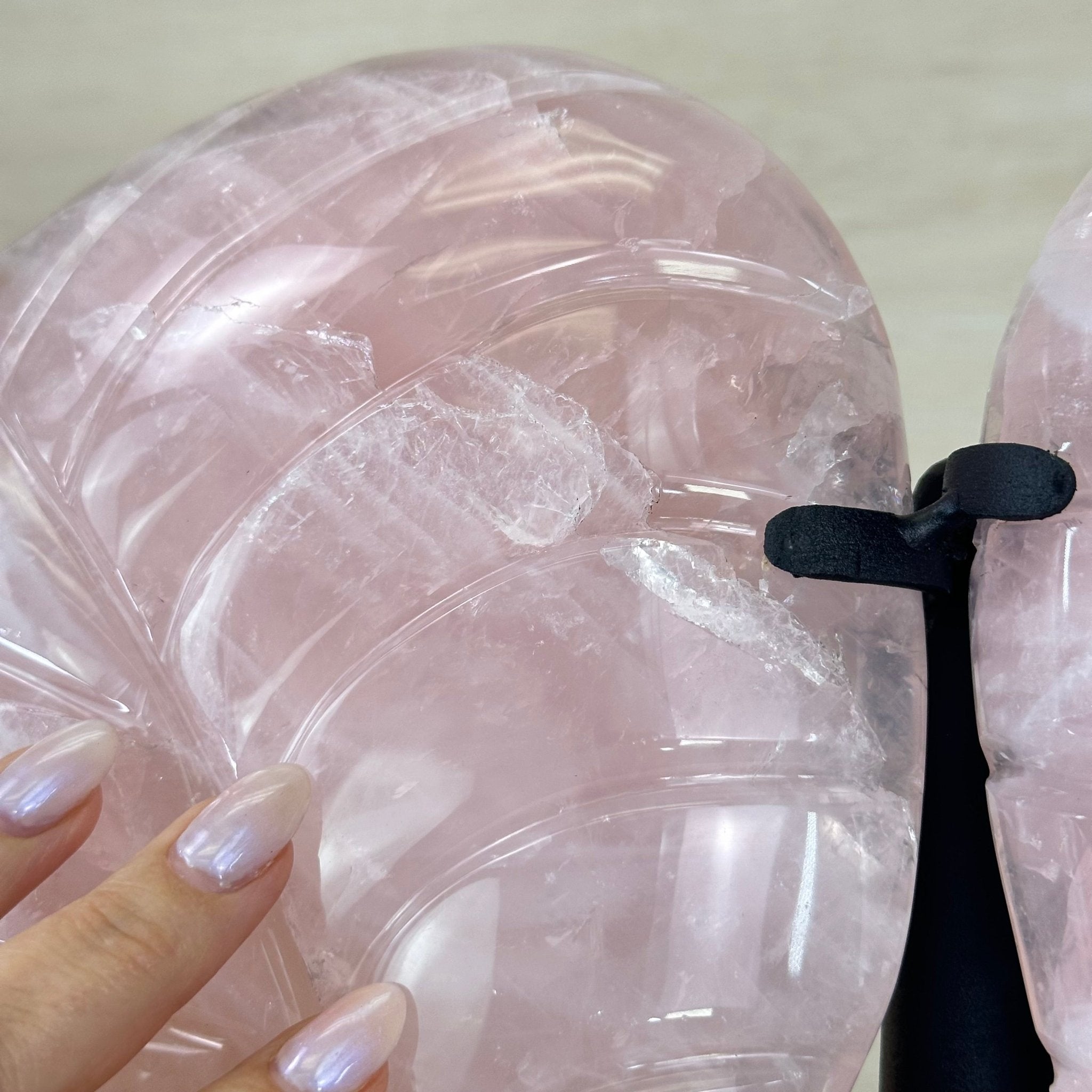 Super Quality Rose Quartz Angel Wings on a Metal Base, 29.7 lbs & 26.2" Tall #4444RQ - 001 - Brazil GemsBrazil GemsSuper Quality Rose Quartz Angel Wings on a Metal Base, 29.7 lbs & 26.2" Tall #4444RQ - 001Carved Angel Wings4444RQ - 001