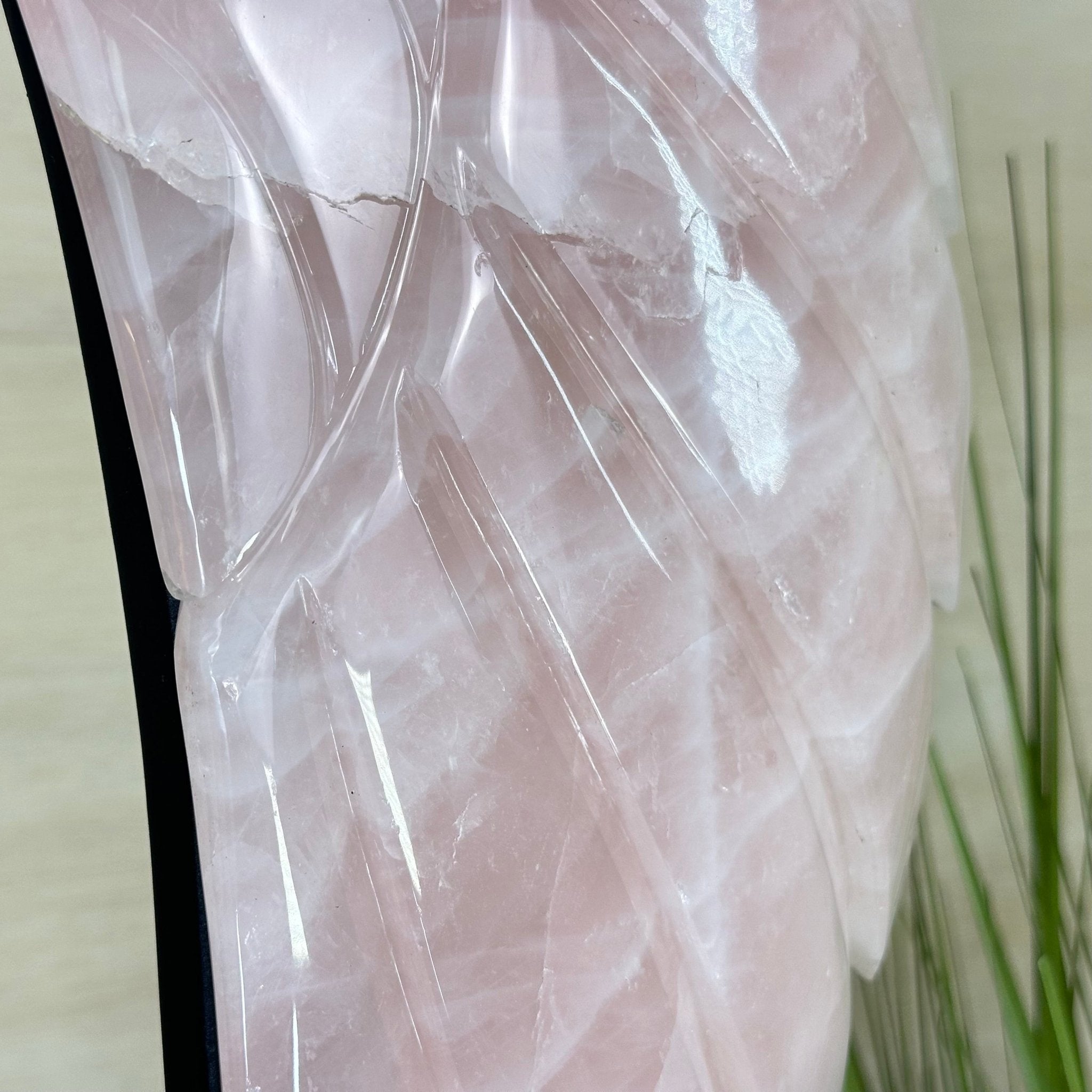 Super Quality Rose Quartz Angel Wings on a Metal Base, 29.7 lbs & 26.2" Tall #4444RQ - 001 - Brazil GemsBrazil GemsSuper Quality Rose Quartz Angel Wings on a Metal Base, 29.7 lbs & 26.2" Tall #4444RQ - 001Carved Angel Wings4444RQ - 001