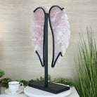 Super Quality Rose Quartz Angel Wings on a Metal Base, 29.7 lbs & 26.2" Tall #4444RQ - 001 - Brazil GemsBrazil GemsSuper Quality Rose Quartz Angel Wings on a Metal Base, 29.7 lbs & 26.2" Tall #4444RQ - 001Carved Angel Wings4444RQ - 001