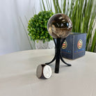 Super Quality Smoky Quartz Sphere on a Metal Stand, 0.5 lbs & 4.7" Tall #5636 - 0001 - Brazil GemsBrazil GemsSuper Quality Smoky Quartz Sphere on a Metal Stand, 0.5 lbs & 4.7" Tall #5636 - 0001Spheres5636 - 0001