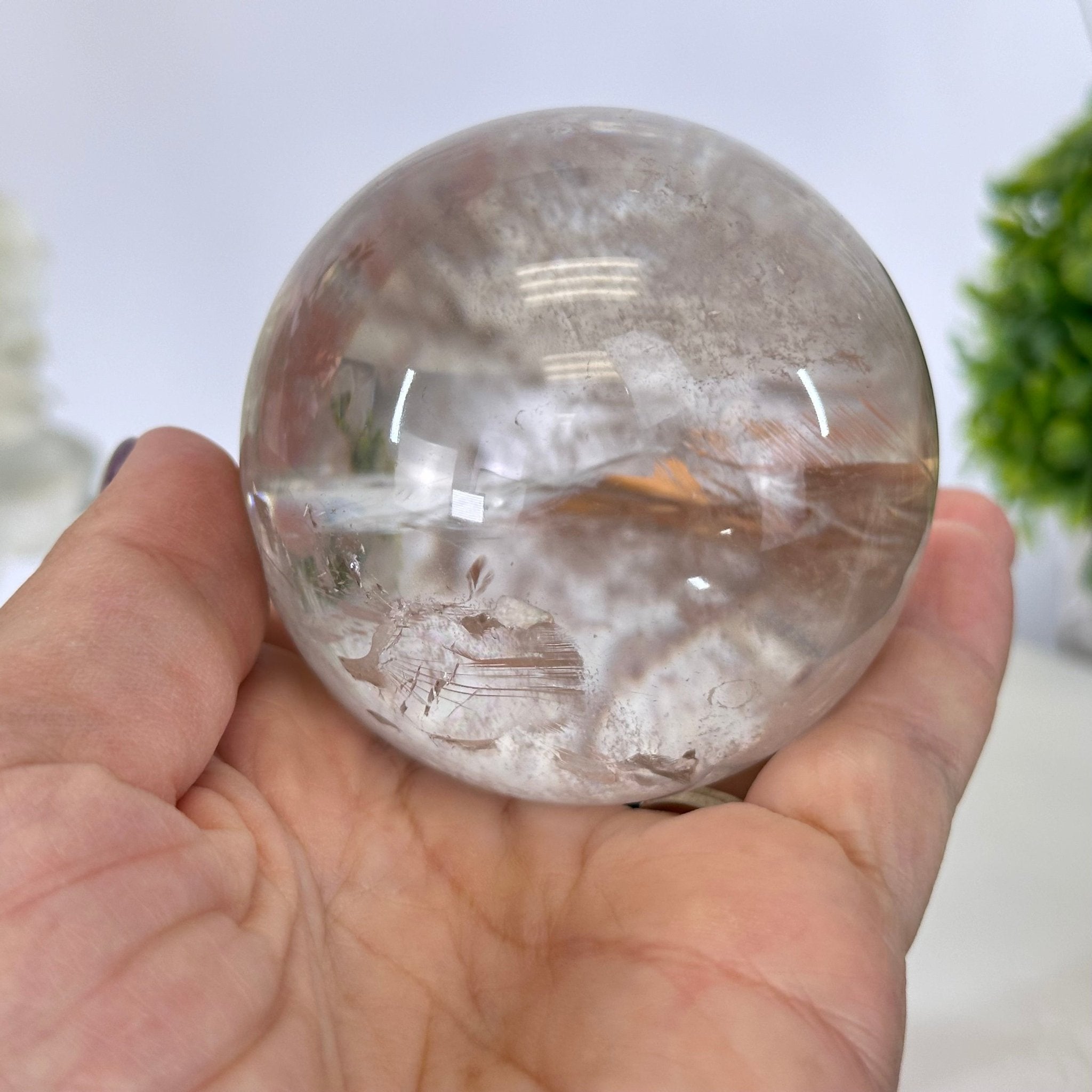 Super Quality Smoky Quartz Sphere on a Metal Stand 1 lb & 5.4" Tall #5636 - 0002 - Brazil GemsBrazil GemsSuper Quality Smoky Quartz Sphere on a Metal Stand 1 lb & 5.4" Tall #5636 - 0002Spheres5636 - 0002