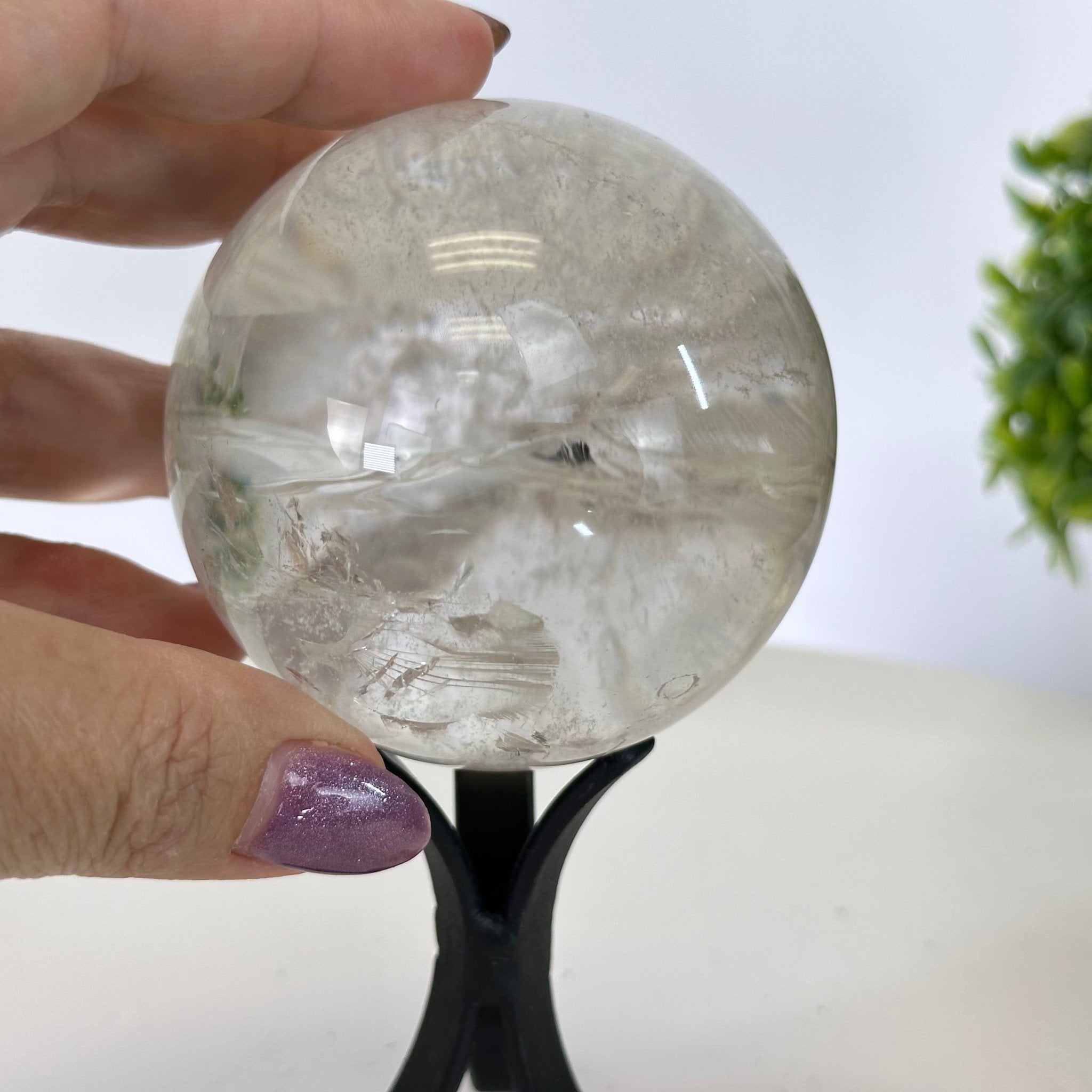 Super Quality Smoky Quartz Sphere on a Metal Stand 1 lb & 5.4" Tall #5636 - 0002 - Brazil GemsBrazil GemsSuper Quality Smoky Quartz Sphere on a Metal Stand 1 lb & 5.4" Tall #5636 - 0002Spheres5636 - 0002