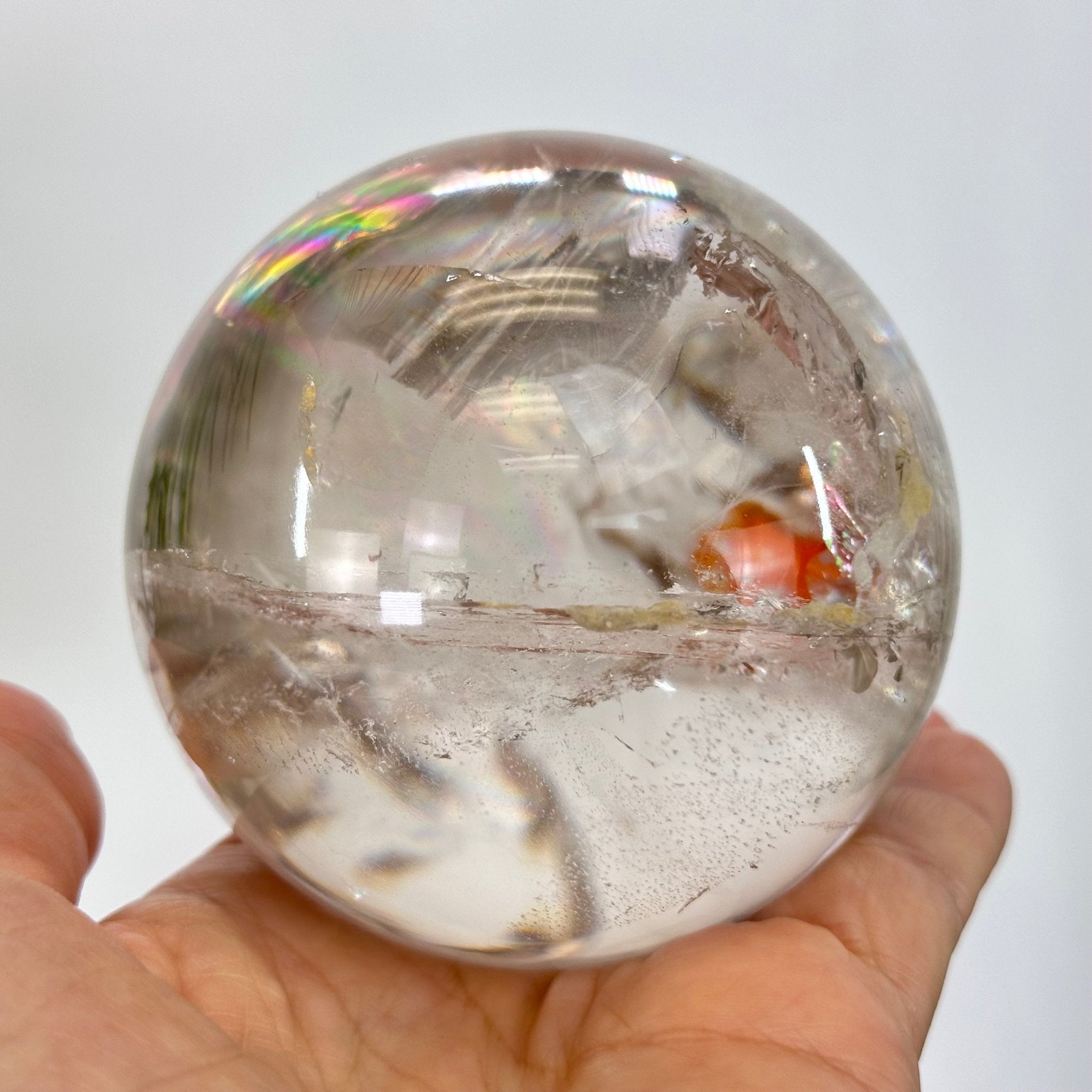 Super Quality Smoky Quartz Sphere on a Metal Stand, 1.8 lbs & 7.1" Tall #5636 - 0005 - Brazil GemsBrazil GemsSuper Quality Smoky Quartz Sphere on a Metal Stand, 1.8 lbs & 7.1" Tall #5636 - 0005Spheres5636 - 0005