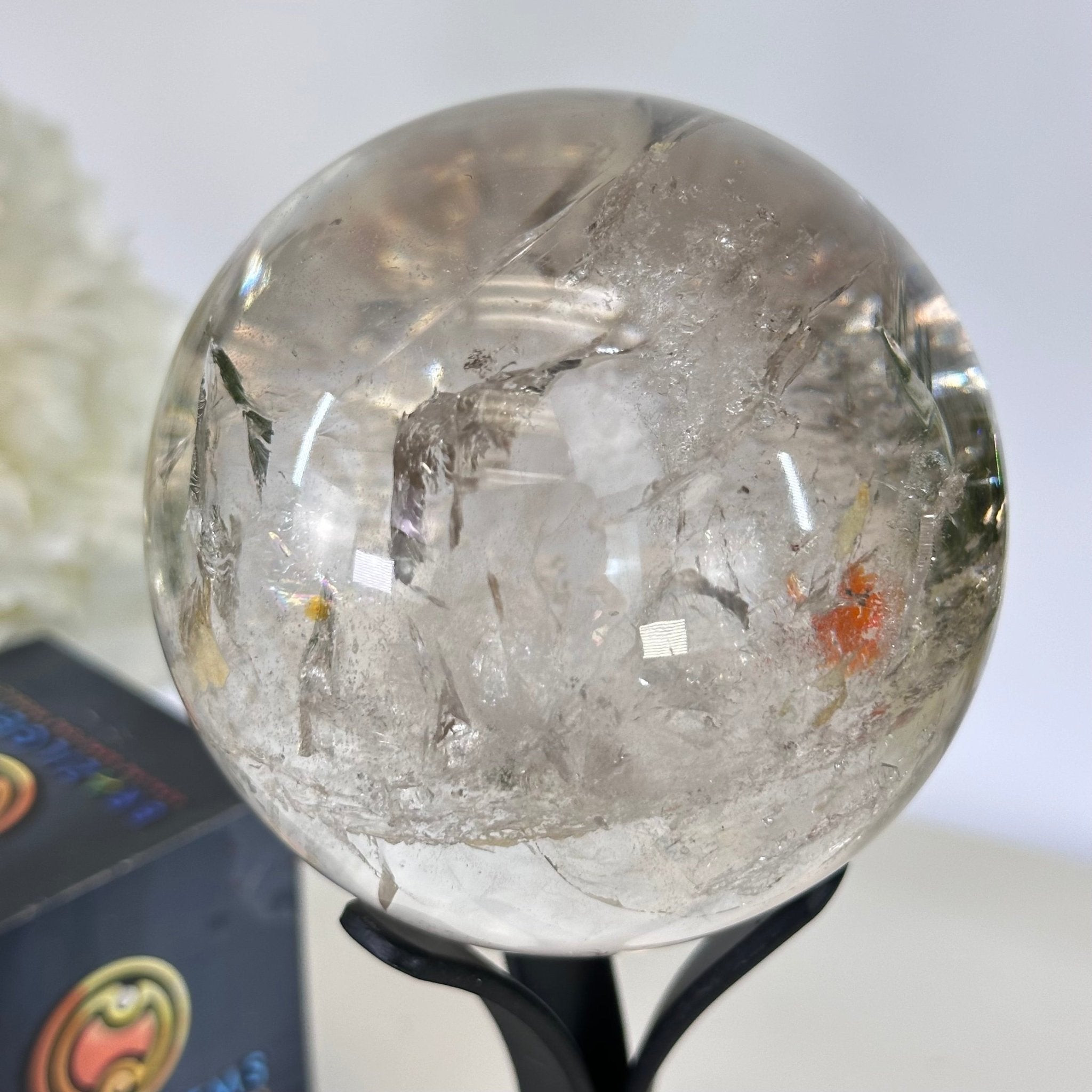 Super Quality Smoky Quartz Sphere on a Metal Stand, 1.8 lbs & 7.1" Tall #5636 - 0005 - Brazil GemsBrazil GemsSuper Quality Smoky Quartz Sphere on a Metal Stand, 1.8 lbs & 7.1" Tall #5636 - 0005Spheres5636 - 0005