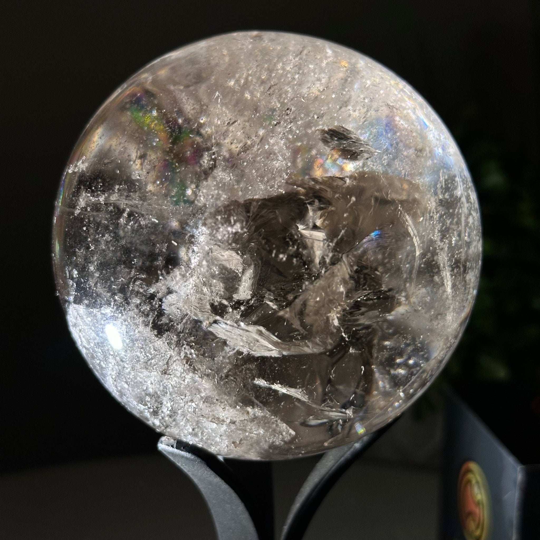 Super Quality Smoky Quartz Sphere on a Metal Stand, 1.9 lbs & 7.1" Tall #5636 - 0006 - Brazil GemsBrazil GemsSuper Quality Smoky Quartz Sphere on a Metal Stand, 1.9 lbs & 7.1" Tall #5636 - 0006Spheres5636 - 0006