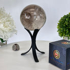 Super Quality Smoky Quartz Sphere on a Metal Stand, 1.9 lbs & 7.1" Tall #5636 - 0006 - Brazil GemsBrazil GemsSuper Quality Smoky Quartz Sphere on a Metal Stand, 1.9 lbs & 7.1" Tall #5636 - 0006Spheres5636 - 0006