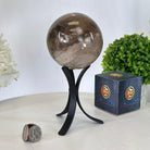 Super Quality Smoky Quartz Sphere on a Metal Stand, 2.2 lbs & 7.4" Tall #5636 - 0007 - Brazil GemsBrazil GemsSuper Quality Smoky Quartz Sphere on a Metal Stand, 2.2 lbs & 7.4" Tall #5636 - 0007Spheres5636 - 0007