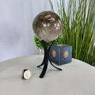 Super Quality Smoky Quartz Sphere on a Metal Stand, 2.2 lbs & 7.4" Tall #5636 - 0007 - Brazil GemsBrazil GemsSuper Quality Smoky Quartz Sphere on a Metal Stand, 2.2 lbs & 7.4" Tall #5636 - 0007Spheres5636 - 0007