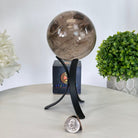 Super Quality Smoky Quartz Sphere on a Metal Stand, 2.2 lbs & 7.4" Tall #5636 - 0007 - Brazil GemsBrazil GemsSuper Quality Smoky Quartz Sphere on a Metal Stand, 2.2 lbs & 7.4" Tall #5636 - 0007Spheres5636 - 0007