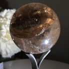 Super Quality Smoky Quartz Sphere on a Metal Stand, 2.2 lbs & 7.4" Tall #5636 - 0007 - Brazil GemsBrazil GemsSuper Quality Smoky Quartz Sphere on a Metal Stand, 2.2 lbs & 7.4" Tall #5636 - 0007Spheres5636 - 0007