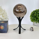 Super Quality Smoky Quartz Sphere on a Metal Stand, 2.2 lbs & 7.4" Tall #5636 - 0007 - Brazil GemsBrazil GemsSuper Quality Smoky Quartz Sphere on a Metal Stand, 2.2 lbs & 7.4" Tall #5636 - 0007Spheres5636 - 0007