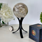 Super Quality Smoky Quartz Sphere on a Metal Stand, 3.1 lbs & 6.8" Tall #5636 - 0004 - Brazil GemsBrazil GemsSuper Quality Smoky Quartz Sphere on a Metal Stand, 3.1 lbs & 6.8" Tall #5636 - 0004Spheres5636 - 0004